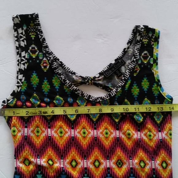 Dolce Donna Tribal Pattern Boho Maxi Dress Medium - Picture 10 of 12